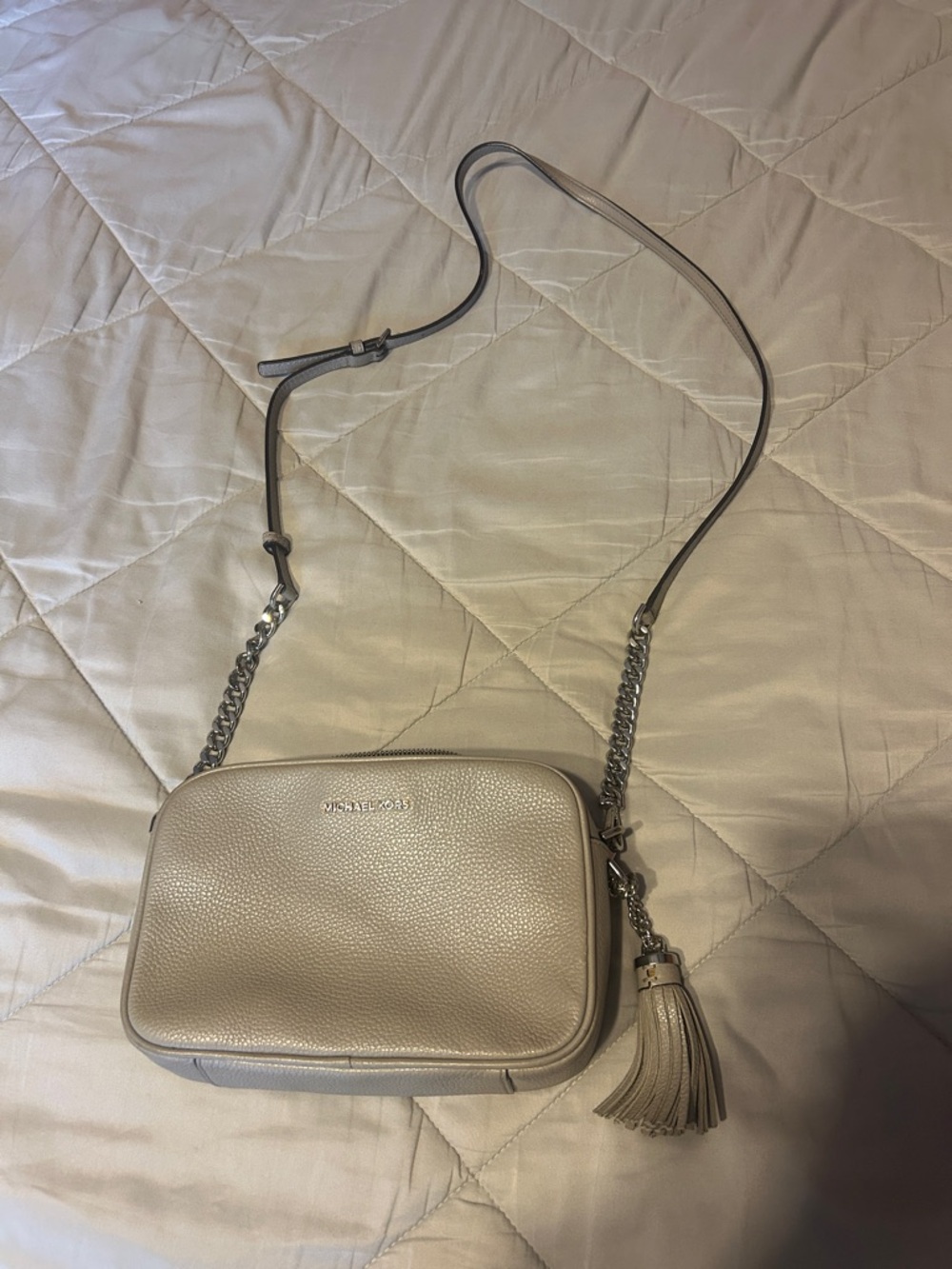 Michael Kors Pebbled Leather Crossbody in Grey